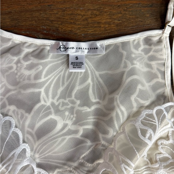 Rya Collection Milos Embroidered Lace Satin Slip Midi Gown Sz Small 🧡🍄 - Picture 8 of 8